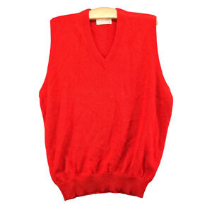 Vintage Royal Jeff Sweater Vest Mens XL Red V-Neck Pullover 100% Dupont Orlon